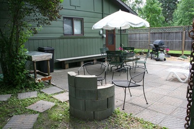 Filleting table, firepit, patio/umbrella furniture, barbecue grill.